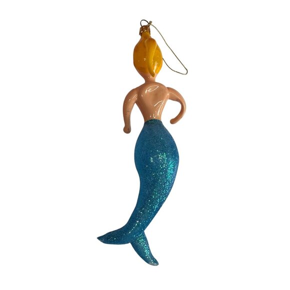 Vetro Soffiato a Bocca Hand Blown Glass Mermaid Ornament Italy 8½" - Picture 3 of 5